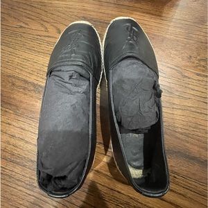 Authentic barely used YSL lamb skin black espadrilles. Like new!